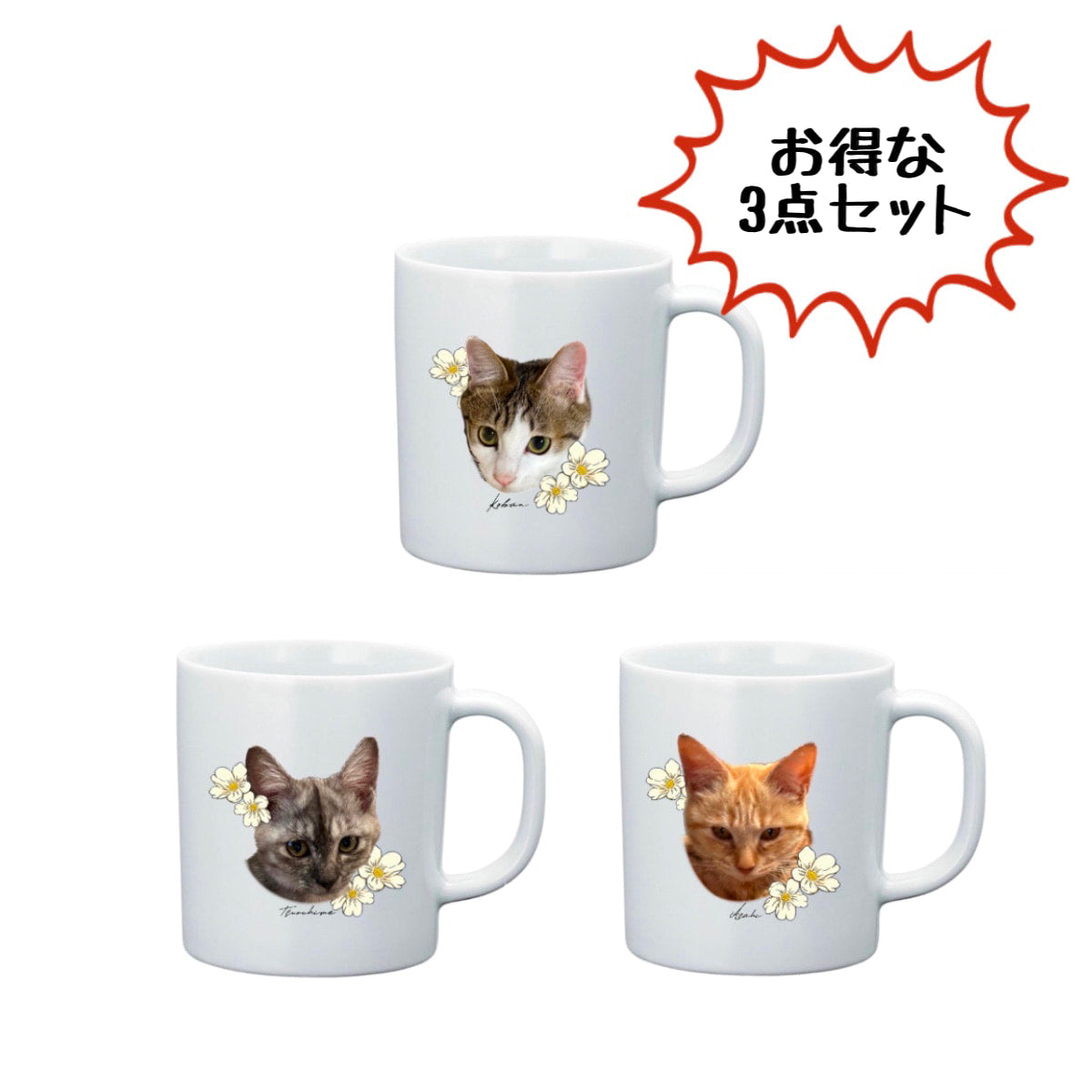 小判つる姫あさひマグカップ3点セット