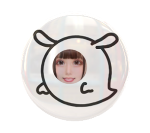 おばけうさぎ缶バッジ　(１セット２個入り)
